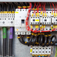 Electrical,Panel,With,Fuses,And,Contactors.